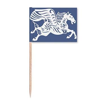 Imagem de Ano de Cavalo Animal China Zodíaco Palito de Dente Marcador Topper Decoração de Festa