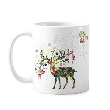 Imagem de Lanterna de floco de neve veado Art Deco presente caneca moderna cerâmica xícara de café porcelana louça