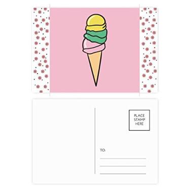 Imagem de Cartão postal de celebração de flor de Natal doce sorvete amarelo verde rosa cartão postal de bênção