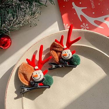Imagem de KELATI Grampos de cabelo de natal, acessórios de cone de Papai Noel rena fofa grampos de cabelo de natal acessórios de cabelo, acessórios de cabelo de natal para mulheres meninas-C