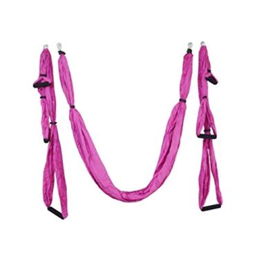 Imagem de Bestgift – Ferramenta de inversão de rede aérea para ioga e balanço para academia, casa, fitness, rosa, 250 x 150 cm