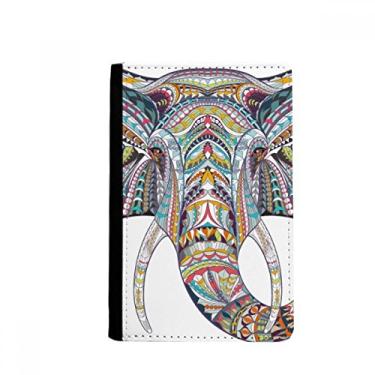 Imagem de Carteira com design de elefante colorido estilo mosaico, porta-passaporte, Notecase Burse