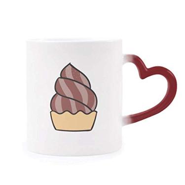 Imagem de Caneca de chocolate com aveia doce sorvete sensível ao calor Caneca vermelha que muda de cor