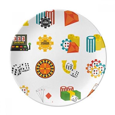 Imagem de Prato de ilustração de objetos de cassino quadrado decorativo de porcelana salver louça de jantar