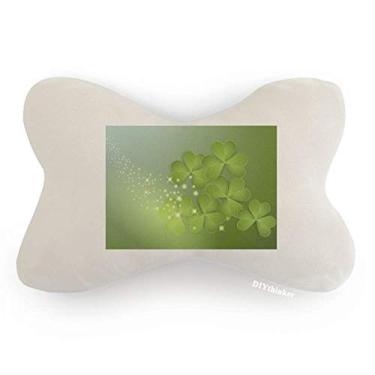 Imagem de DIYthinker Almofada para decoração de pescoço de carro Four Leaf Star Irlanda Dia de São Patrício