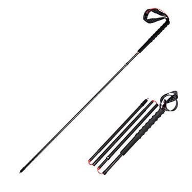 Imagem de Bastões de caminhada leves e dobráveis de fibra de carbono, pacote com 2 bastões de caminhada resistentes e dobráveis para acampamento, montanhismo, mochilão