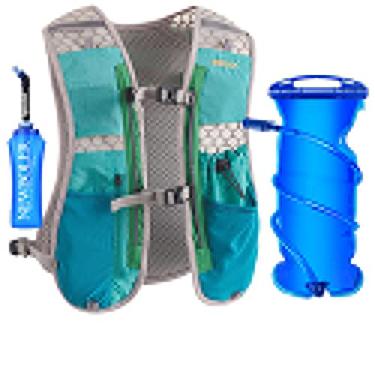 Imagem de Mochila de corrida leve 5L para esportes ao ar livre, trilha, corrida, maratona, trilha, caminhada, fitness, bolsa de hidratação para homens e mulheres, com bolsa de 1L ou chaleira de 500 ml