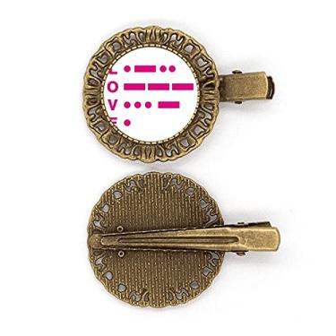 Imagem de Broche de cabelo Morse Code Love Point Line Expression grampo de cabelo