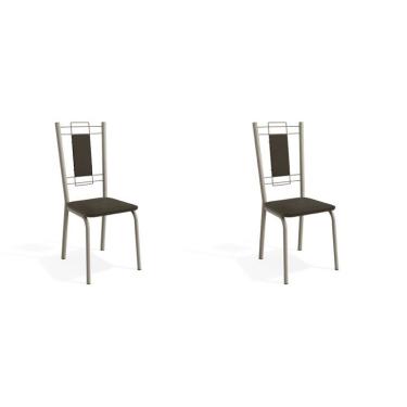 Imagem de Conjunto com 2 Cadeiras Florença Nickel e Marrom