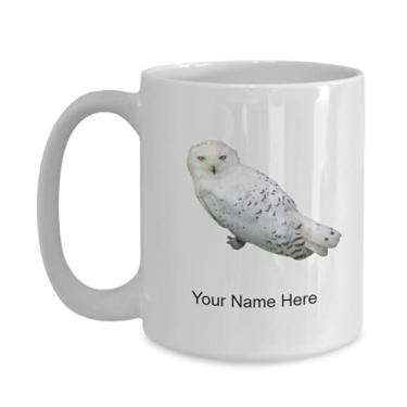 Imagem de Caneca personalizada de coruja de neve – Caneca de café para amantes de coruja de neve – Caneca de café de 425 g