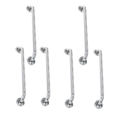 Imagem de Alça De Apoio Barra 60cm Inox Kit 6 Unidades Segurança Acessibilidade Suporte Parede Corrimao