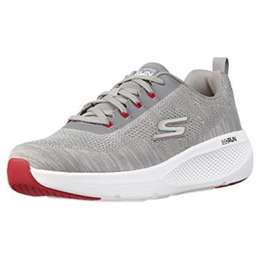 Imagem de Skechers Tênis de corrida e caminhada masculino GOrun Elevate-Lace Up Performance Athletic, Cinza/vermelho, 41
