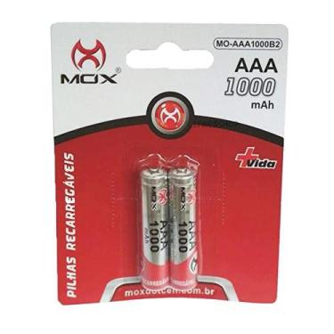 Imagem de Kit 2 Pilhas Recarregável Mox  AAA 1000Mah Blister