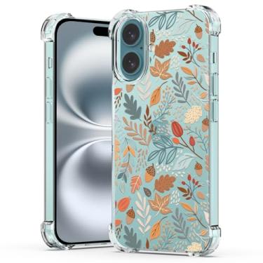 Imagem de YESPURE Capa floral para iPhone 16 elegante primavera flores coloridas capa projetada para mulheres capa transparente TPU macio Cornors bumper capa protetora à prova de choque para iPhone 16 - Floral