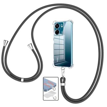Imagem de CORONITAS Capa Protetora Com Alça Ajustável para Xiaomi Redmi Note 14, Note 14 Pro, Note 14 Pro+, Crossbody Case Transparente Anti Impactos, Capinha para Pendurar no Pescoço (Redmi Note 14)