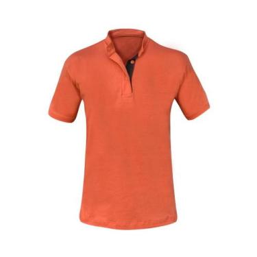 Imagem de Camisa Masculina Gola Padre Básica Algodão Com Elastano Slim - MT Clot
