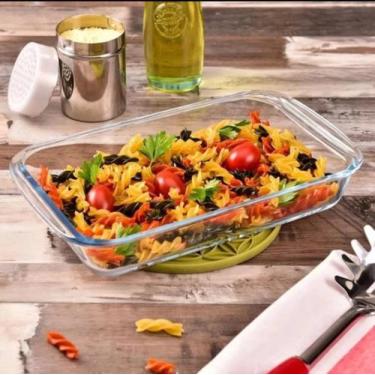 Imagem de Assadeira Retangular Vidro Temperado 2,2l Refratário - Sakes, Branco