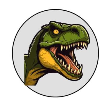 Imagem de Adesivo Decorativo Infantil Dinossauro, Circular, 7,5 cm, Modelos Variados (DN-322, BOPP, 7,5-CM)