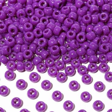Imagem de Richbunnys 1000 contas de pônei de plástico multicoloridas a granel para artesanato, 6 * 9 mm cores sortidas contas de cabelo, incluindo preto, vermelho, azul, branco para fabricação de pulseiras