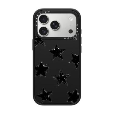 Imagem de CASETiFY Capa Impact para iPhone 17 Pro [fina/compatível com Magsafe/2,5 m. Proteção contra quedas de grau militar 4X] - Star Marks - Preto fosco