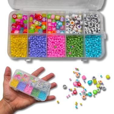 Imagem de Kit Miçangas Pingentes Infantil P/Montar Pulseiras Caixa