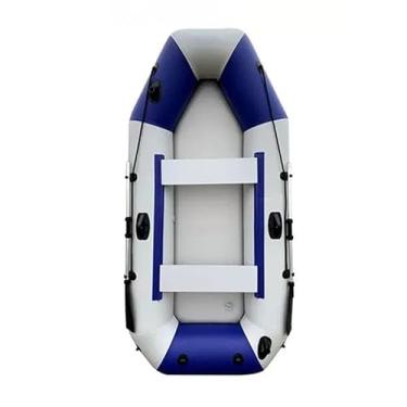 Imagem de LMJYU Barco de pesca inflável, plataforma de pesca, hovercraft de pesca, resistente ao desgaste e anticolisão, casco estável, com toldo, remo