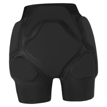 Imagem de Aymzbd Calções acolchoados pretos com proteção para o cóccix, confortáveis ​​e com proteção para o quadril, ideais para patinação, ciclismo, esqui e, Xxs