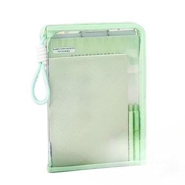 Imagem de Pasta grande A4 à prova de água com bolso transparente para documentos, incluindo pasta e cordão(Verde)