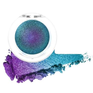 Imagem de Paleta de maquiagem de sombra azul petróleo, azul petróleo, roxo, brilhante, duocromático, camaleão, cromático, multicromático, cintilante, metálico, gótico, festival, paleta de sombras, maquiagem