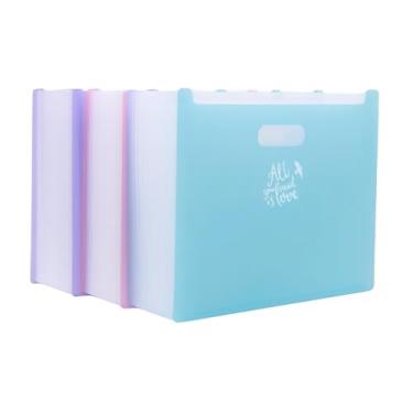 Imagem de Pasta arquivo com divisórias grande para documentos A4, organização de escritório e trabalho, pasta sanfonada resistente para guardar papéis, arquivos e materiais diversos