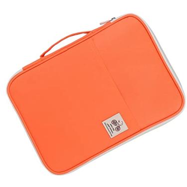 Imagem de Generic Bolsa de Documentos A4 Organizador de Pasta de Arquivo Com Zíper à Prova D'água para Viajantes de Viagens de Negócios Preto (Laranja Amarelo)