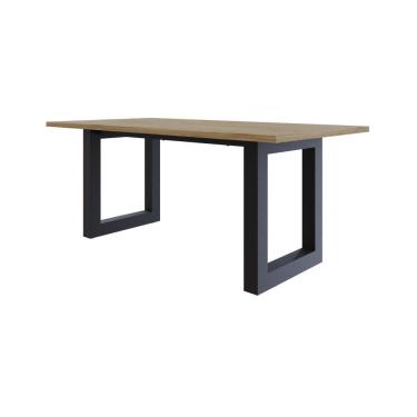 Imagem de Mesa De Jantar Bronx R 180x90x77cm Brmj9180r Vermont Oak - Est.preta Vermont Oak/est.preta