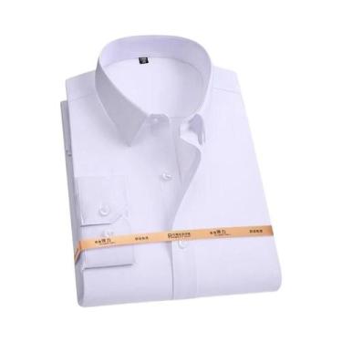 Imagem de Camisa Masculina De Manga Longa Em Fibra De Bambu Preta 5XL 6XL 7XL 8X