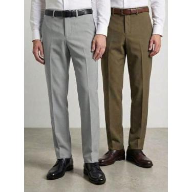 Imagem de KIT Masculino de 2 Peças - Calça Social Marrom Esverdeado e Cinza Clar