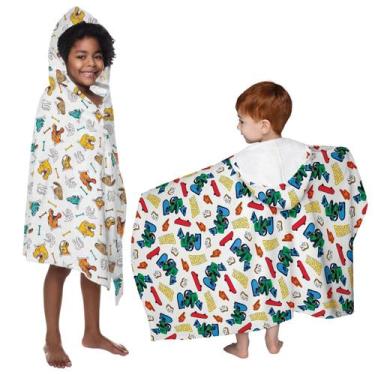 Imagem de Kit 2 Toalhas De Banho Infantil Com Capuz Touca Algodão Criança Menino