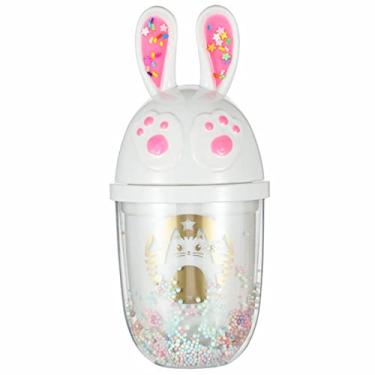 Imagem de seelucky Copo de viagem para sorvete com canudo para festa de menina, copo para beber suco Boba Bubble xícara de chá (coelho branco, 350 ml)
