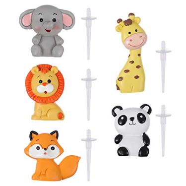 Imagem de TOYANDONA 5Pcs Jungle Animal Cake Toppers, Zoo Animal Cake Toppers Jungle Animals Cake Decorations for Baby Showers Birthday Party