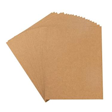 Imagem de 20 folhas de papel grosso colorido em branco para fazer cartões de artesanato faça você mesmo, convites, suprimentos de scrapbook (marrom kraft, 21,5 x 28 cm)