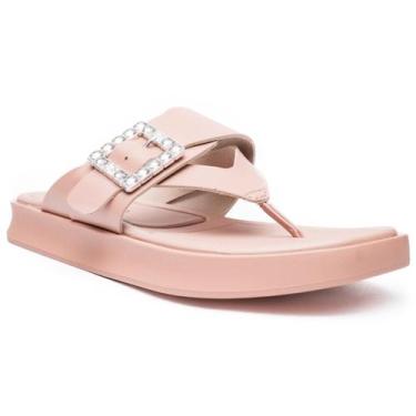 Imagem de Tamanco Moleca Fivela Strass Feminina - Nude, 37