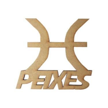 Imagem de Pacote 15 Aplique Signo Peixes 7x6,5 Mdf Madeira - ATACADÃO DO ARTESAN