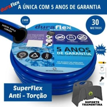 Imagem de Mangueira de jardim Azul 30M + Suporte Tramontina - Duraflex