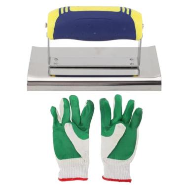 Imagem de Trowel de Acabamento Profissional de Drywall, Poço de Aço Inoxidável Trowel Portátil de Acabamento Plano Canto de Parede Espátula Espátula de Concreto Com Alça de Alça Macia