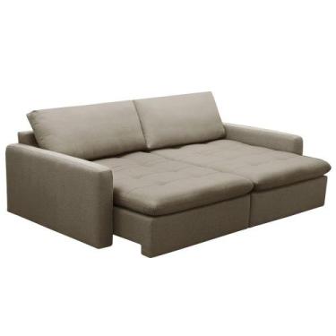 Imagem de Sofá Cama Retrátil Para Sala de Estar 3 Lugares 240cm Stefan F04 Linho