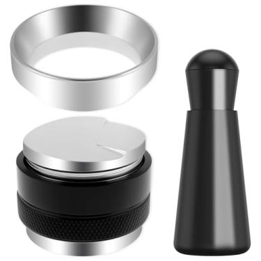 Imagem de Acessórios de café expresso de 51 mm, design 2 em 1, calcadeira de café eficiente com quatro contas magnéticas, resistente à ferrugem e à prova d'água com anel de pó de aço inoxidável para filtros