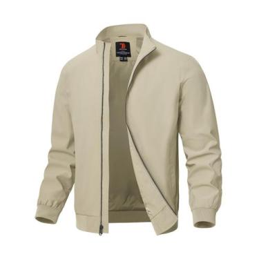 Imagem de Blusão masculina TBMPOY impermeável Bomber Work Light Khaki XL