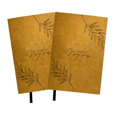 Imagem de Par Caderno de Votos Kraft Pautado Moleskine Sketchbook A5 15x21 Folhas Brancas Folhas Rústico Arranjos Ramos (A6 (10X14 CM))