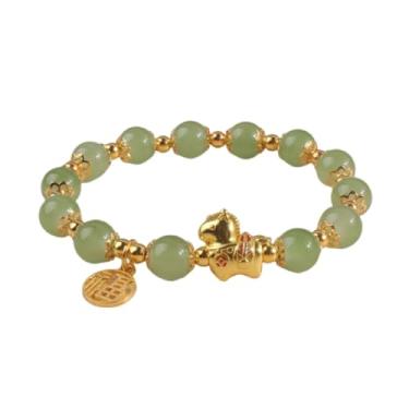 Imagem de 2026 Pulseiras com pingente de cavalo de cristal colorido com pingente de cavalo de cristal do zodíaco chinês proteção Feng Shui amuleto da sorte pulseiras elásticas presente de ano novo para mulheres