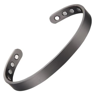 Imagem de Pulseira de cobre personalizada com ímã para homens e mulheres com 8 peças de ímãs, presentes de joias (vários modelos) para a melhor mamãe/pai/irmã/avó/vovô - pulseira ajustável em uma linda caixa de presente..