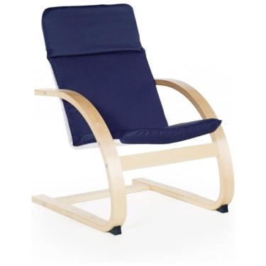 Imagem de Cadeira Infantil Guidecraft Kiddie Rocker Azul, Madeira Bétula com Estofamento em Lona, Conforto e Durabilidade, Modelo GD-6340K