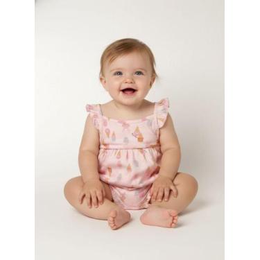 Imagem de Macacão Infantil Para Bebê - ROSA - Kiko e kika, G, Rosa